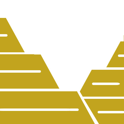Gold icon of terraced land or layered stone walls representing the landscape and relief of the Terras de Sicó region